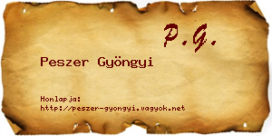 Peszer Gyöngyi névjegykártya